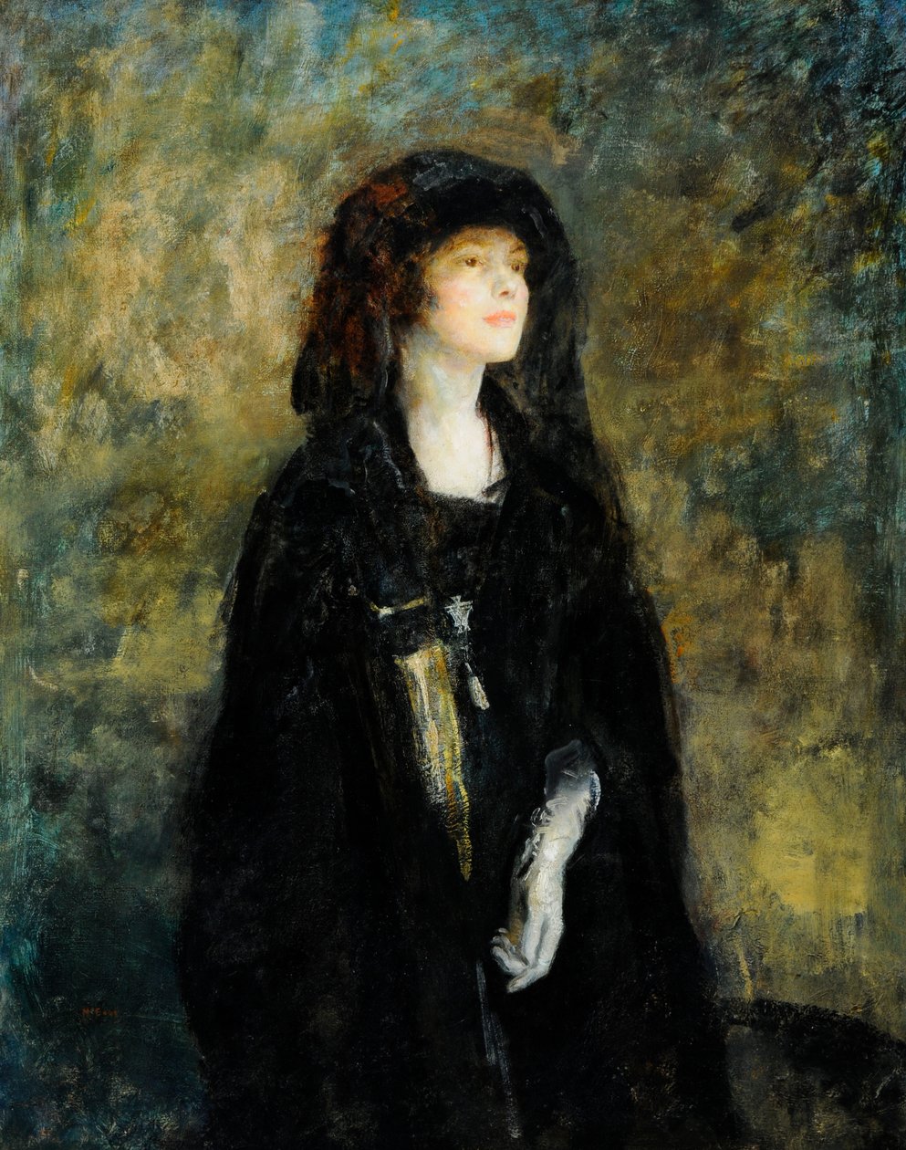 Mrs. Claude Johnson in Schwarz von Ambrose McEvoy