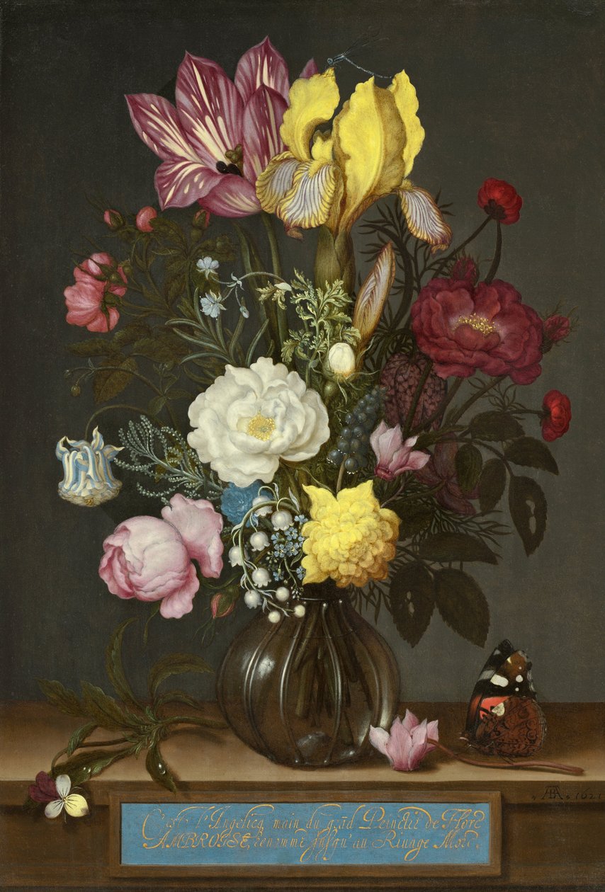 Blumenstrauß in einer Glasvase von Ambrosius the Elder Bosschaert