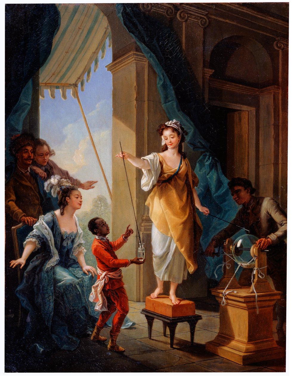 Elektrisches Experiment, 1777 von Charles Amedee Philippe van Loo