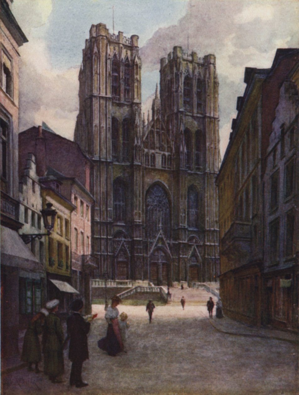 Die Kathedrale von Ste Gudule, Brüssel von after Amedee Forestier