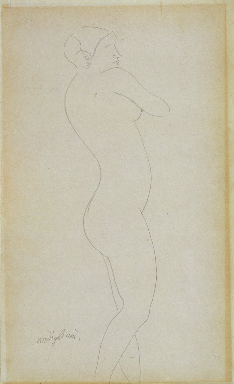 Stehendes nacktes Mädchen von Amedeo Modigliani