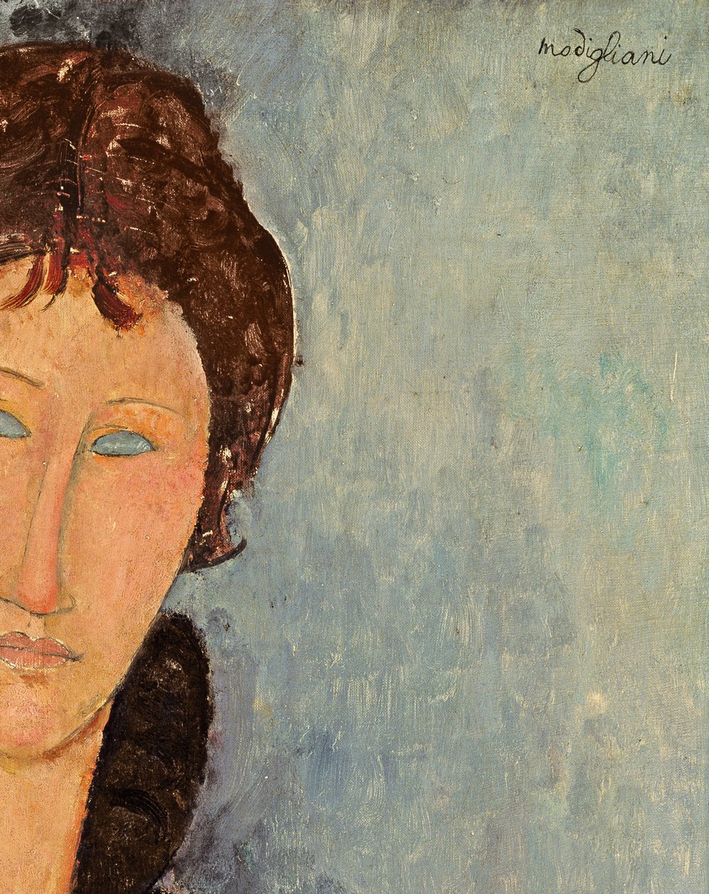 Frau mit blauen Augen, ca. 1918 (Detail) von Amedeo Modigliani