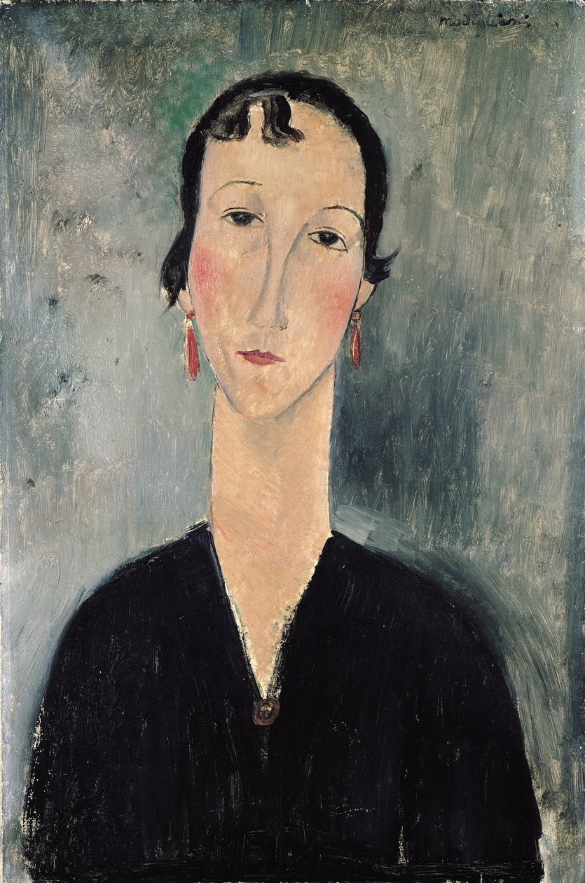Frau mit Ohrringen von Amedeo Modigliani