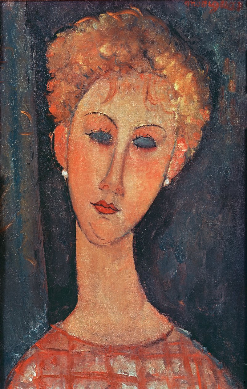 Junges Mädchen mit Ohrringen von Amedeo Modigliani