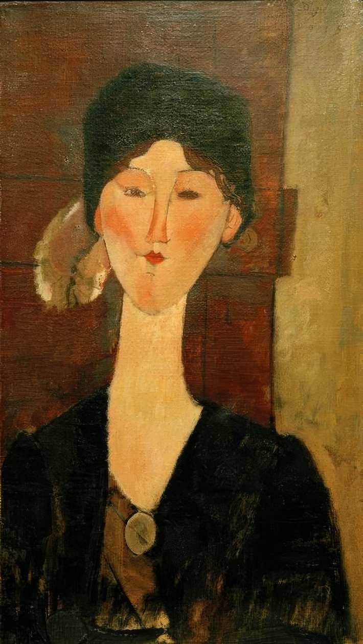Beatrice Hastings vor einer Tür von Amedeo Modigliani