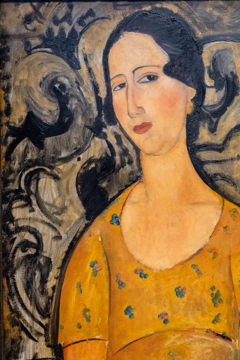 Junge Frau im gelben Kleid (Renée Modot) (Ausschnitt) von Amedeo Modigliani