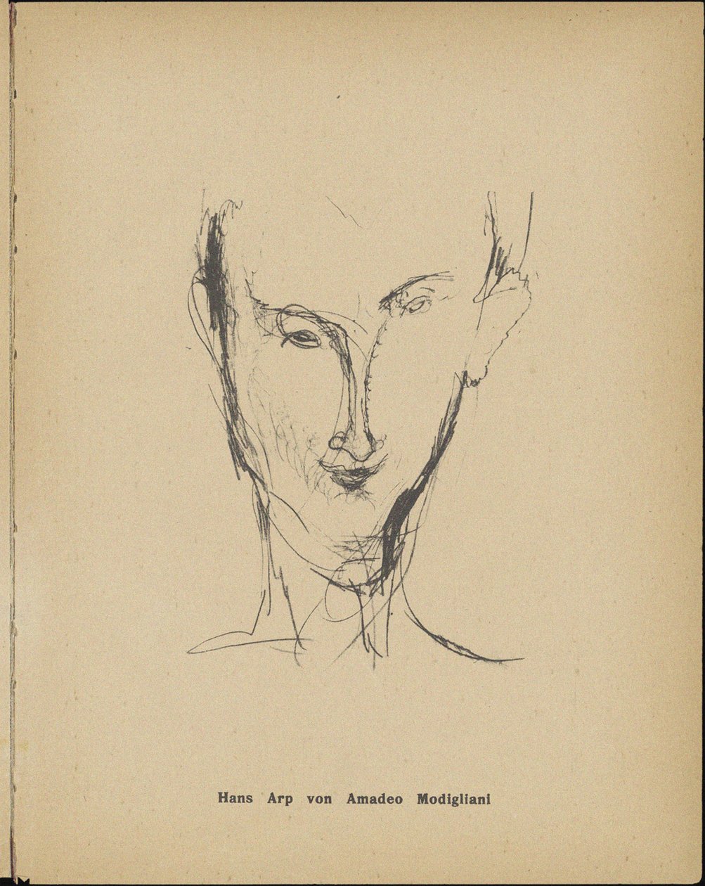 Porträt von Hans Arp 1886-1966, 1916 von Amedeo Modigliani
