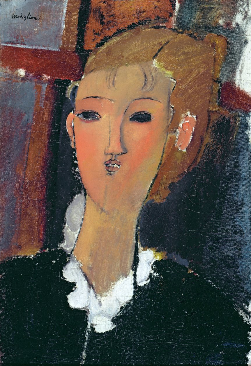 Junge Frau mit kleinem Kragen von Amedeo Modigliani