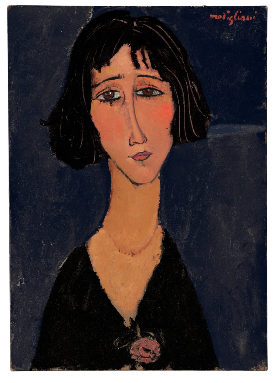 Junge Frau mit Rose von Amedeo Modigliani