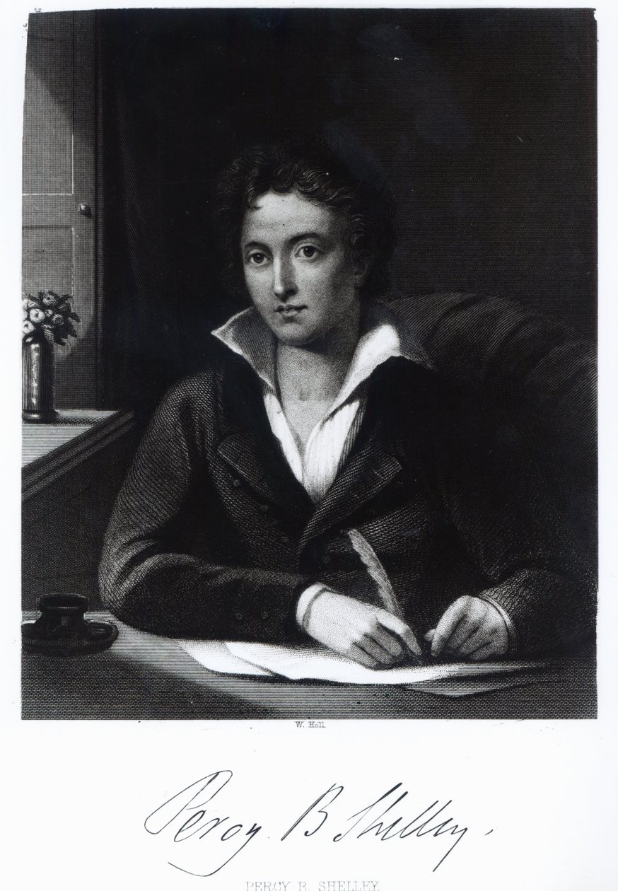 Percy Bysshe Shelley, graviert von William Holl von Amelia Curran