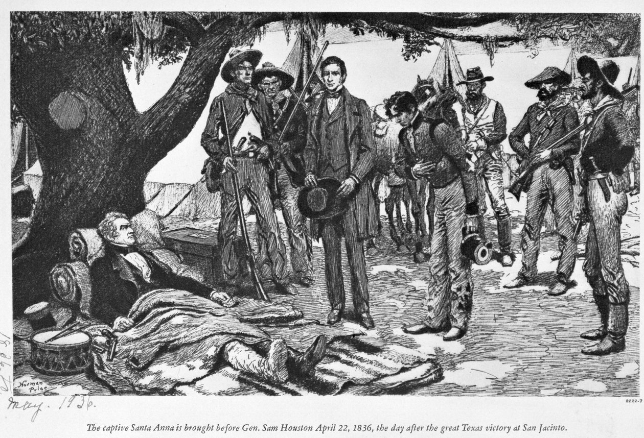 General Sam Houston mit Santa Anna bei San Jacinto von American School