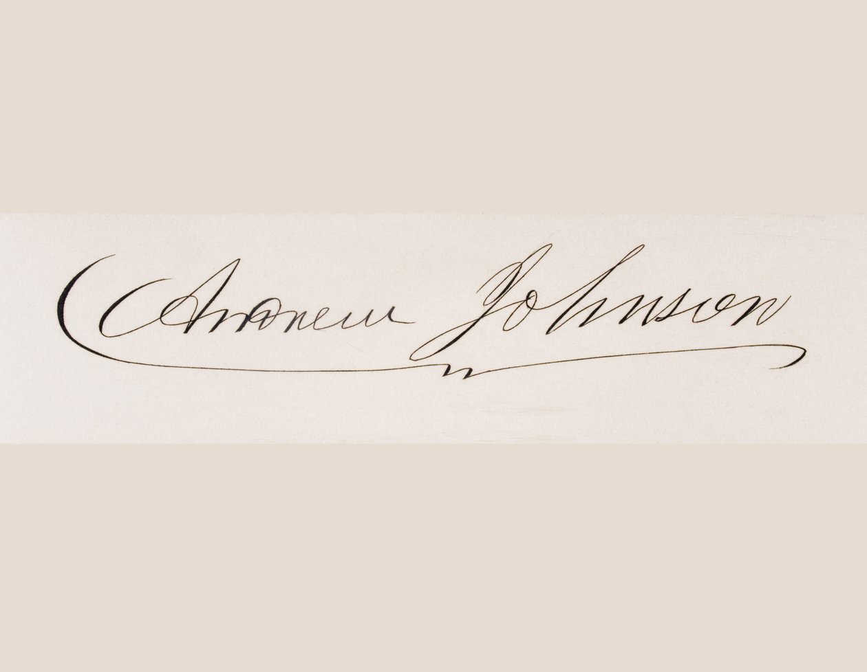 Unterschrift von Andrew Johnson von American School