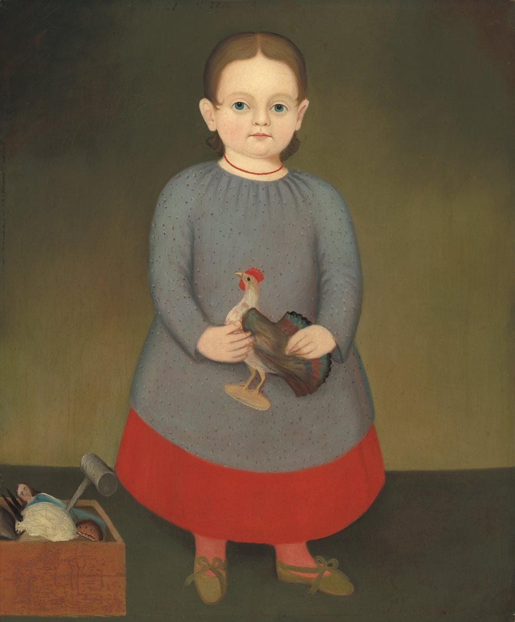 Mädchen mit Spielzeughahn von American 19th Century