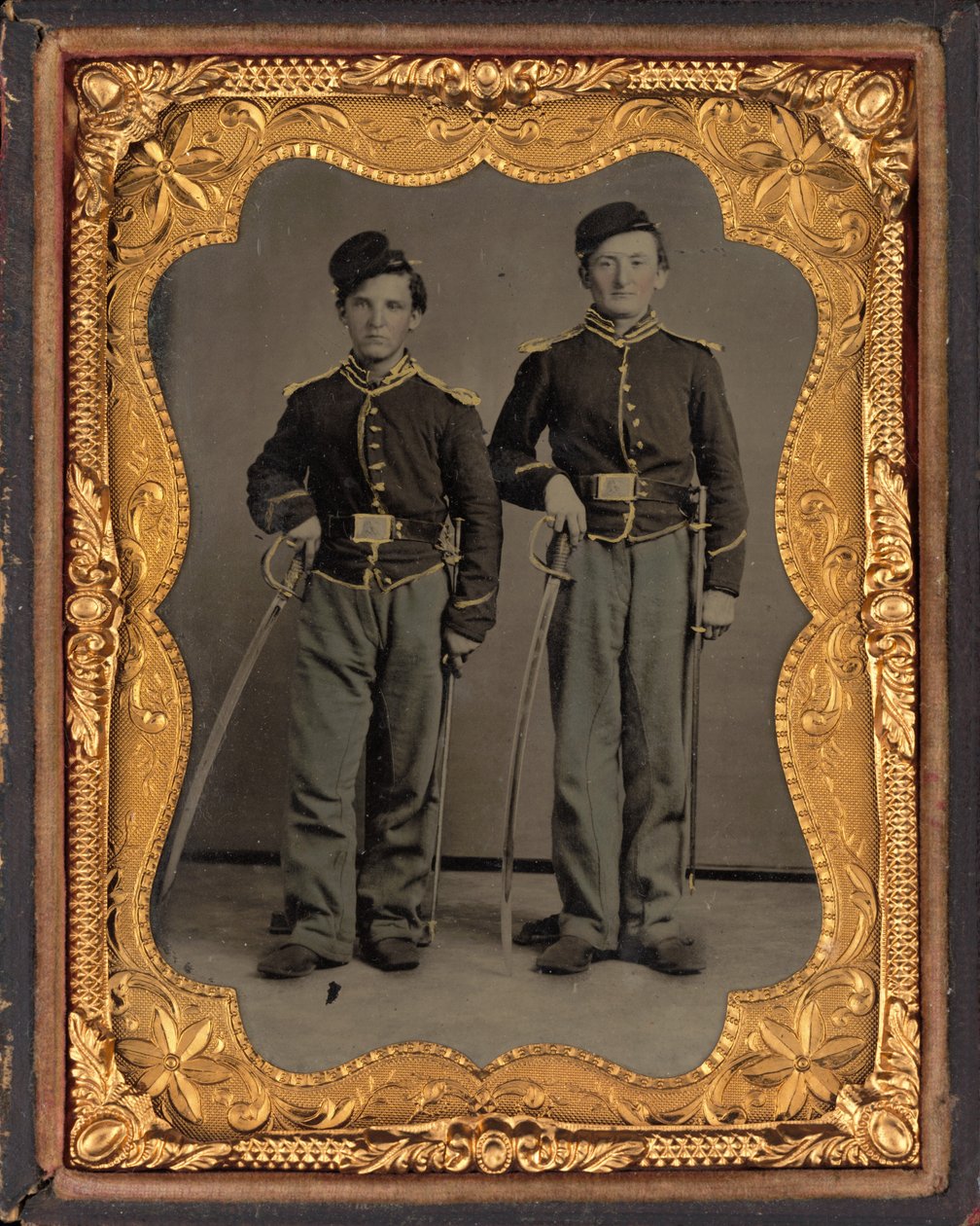 Porträt von zwei Illinois-Kavalleristen von American 19th Century
