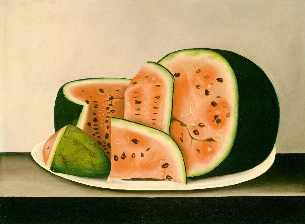 Wassermelone auf einem Teller von American 19th Century
