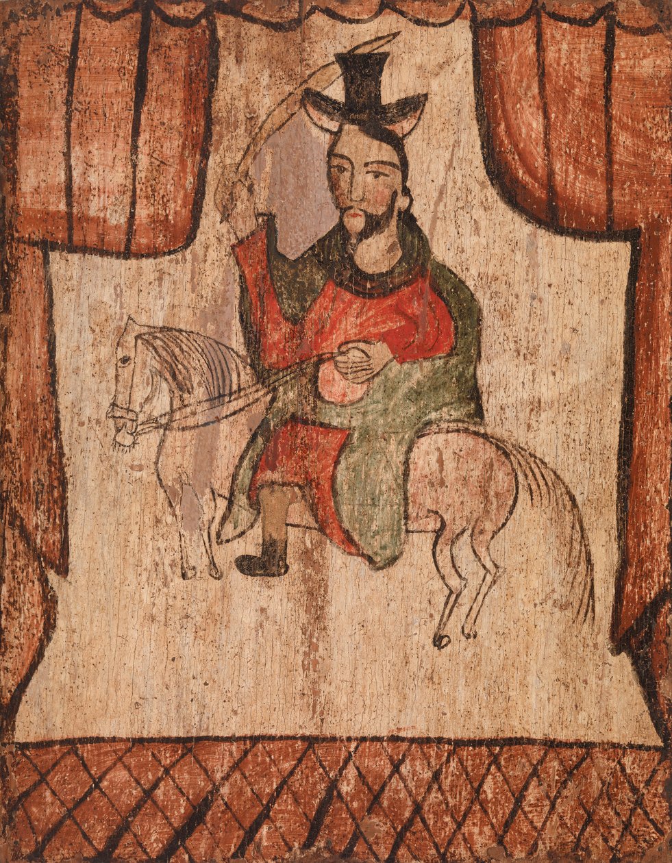 Figur auf einem Pferd reitend von American School