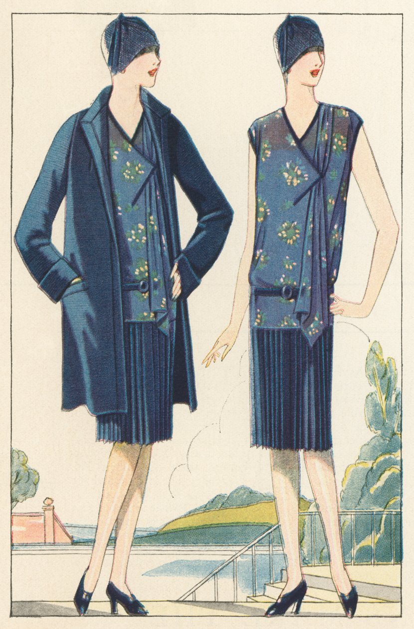 Flapper in Kleidern und Mänteln von American School