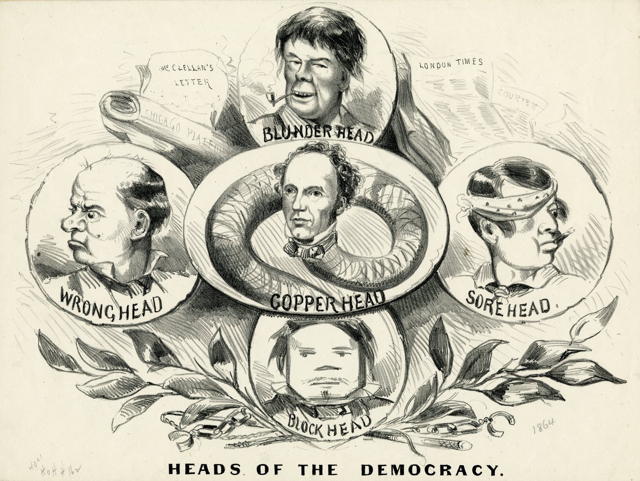 Köpfe der Demokratie, 1864 von American School