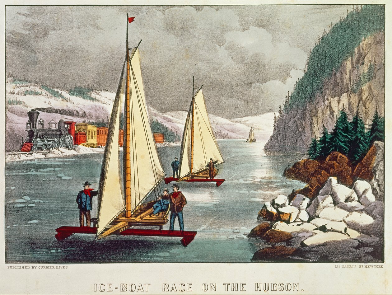 Eisbootrennen auf dem Hudson von American School