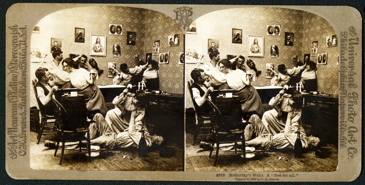 McCarthys Wake (Teil 3), 1899 (Stereograph) von American School