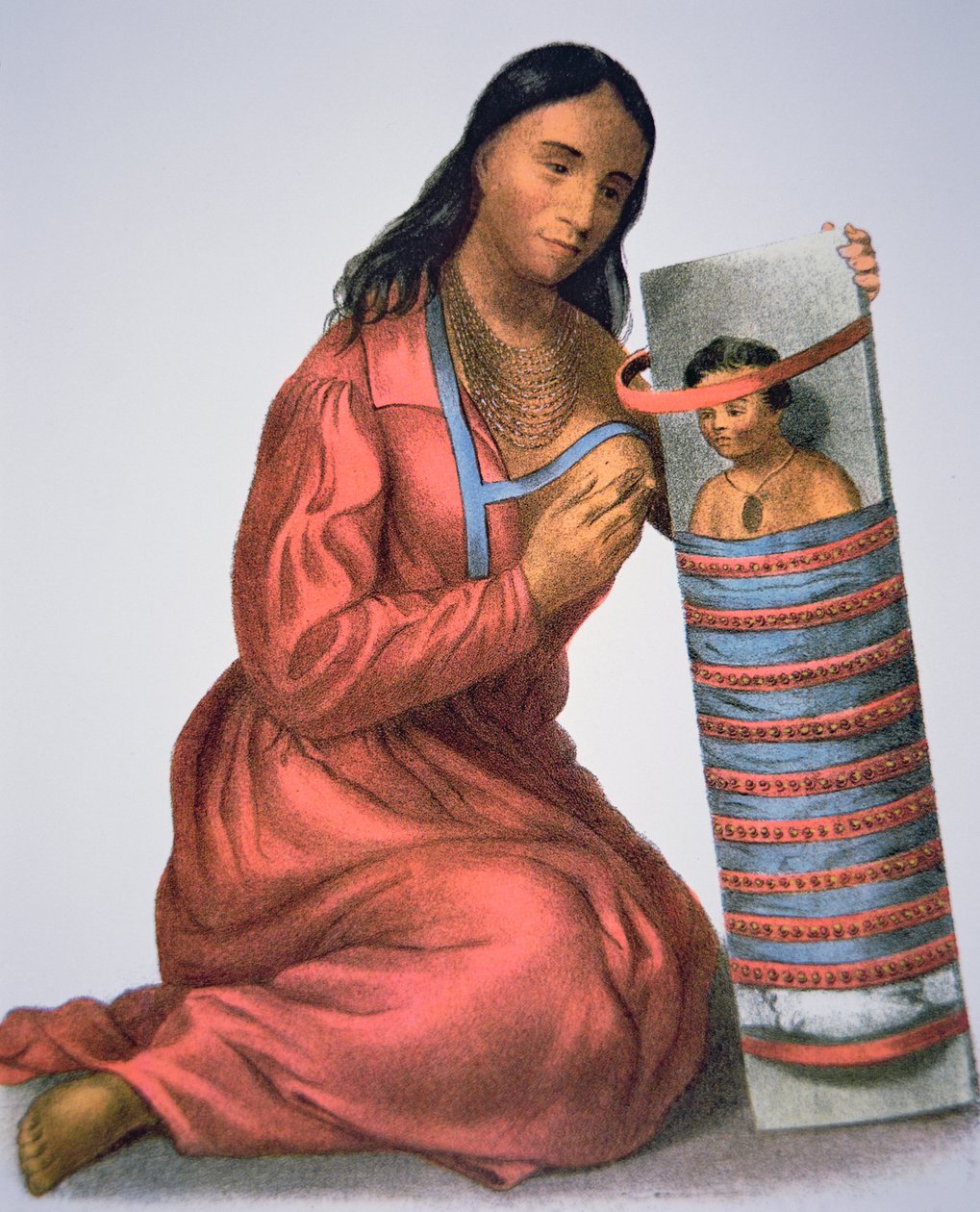 Ojibwa Mutter und Baby, ca. 1821 von American School