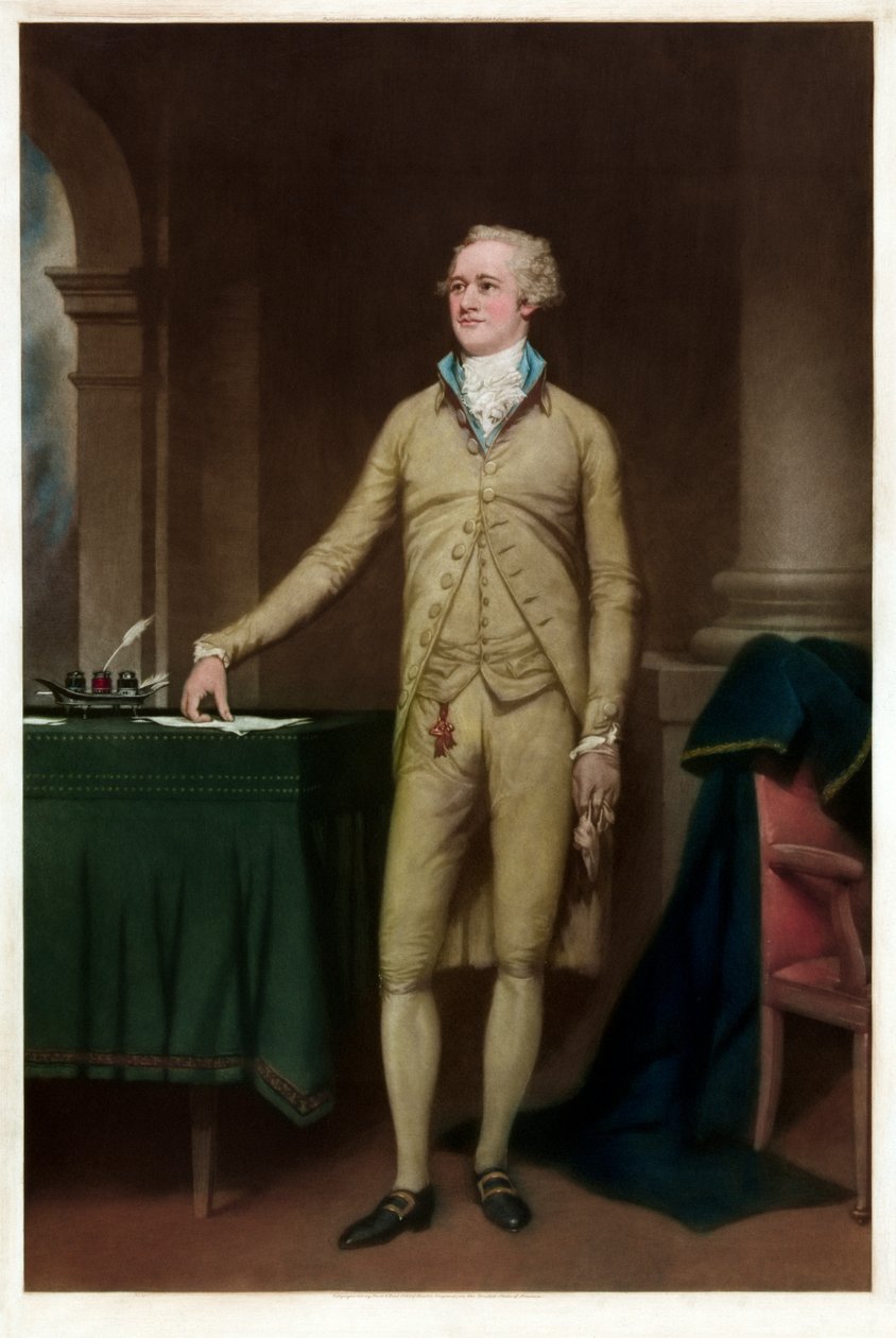 Porträt von Alexander Hamilton von American School