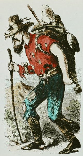 Zerlumpter Goldgräber von American School