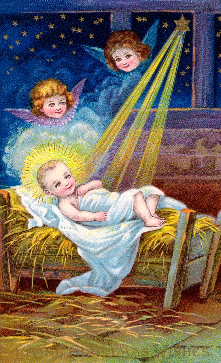 Das Christkind in der Krippe von American School