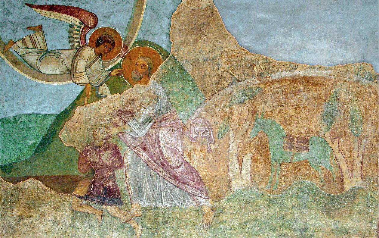 Abraham opfert Isaak von Ancient Russian frescos