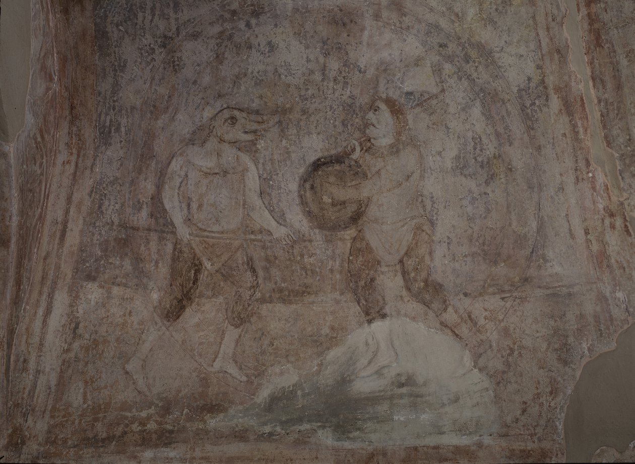 Kampfszene im Hippodrom, 11. Jahrhundert von Ancient Russian frescos