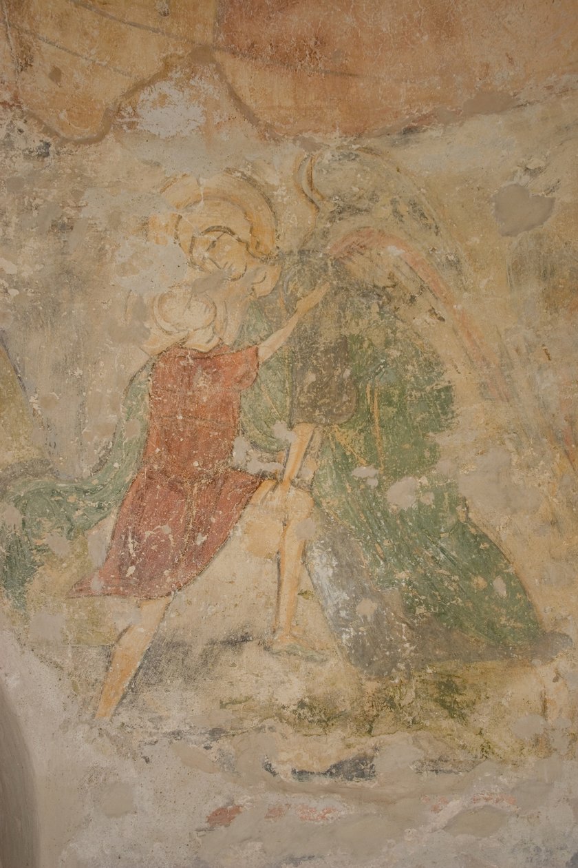 Jakob und der Engel, 12. Jahrhundert von Ancient Russian frescos