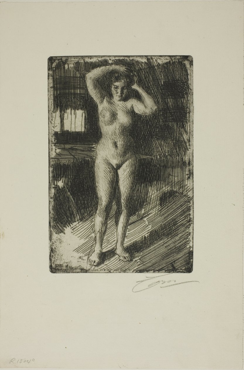 Anna macht ihr Haar von Anders Leonard Zorn