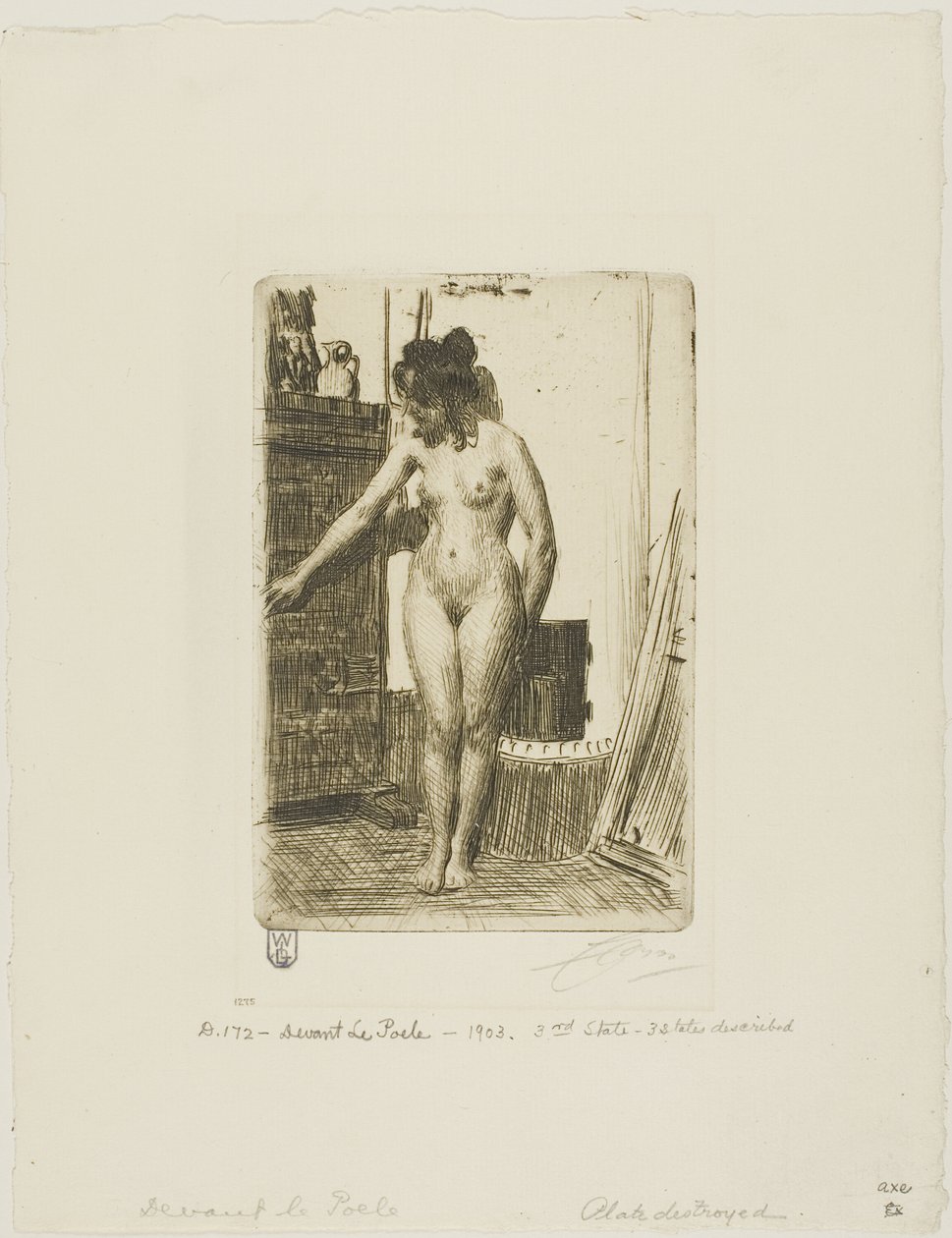 Vor dem Ofen von Anders Leonard Zorn