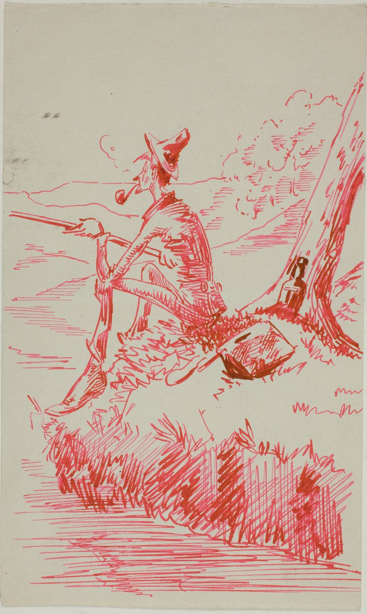 Mann beim Angeln am Flussufer von Anders Zorn