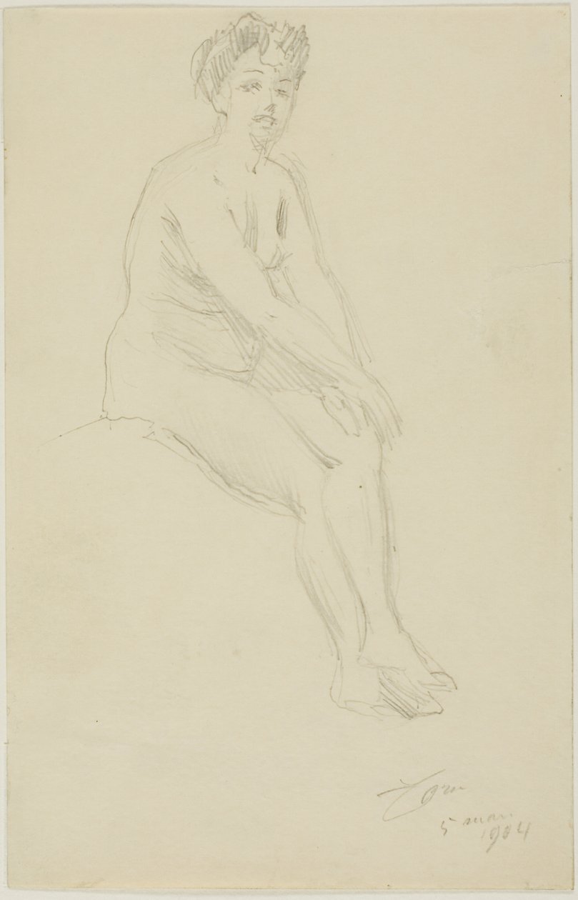 Sitzender weiblicher Akt von Anders Leonard Zorn