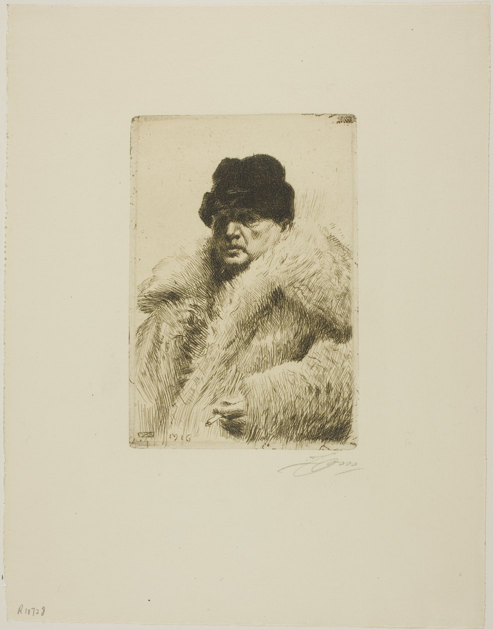 Selbstporträt 1916 von Anders Leonard Zorn