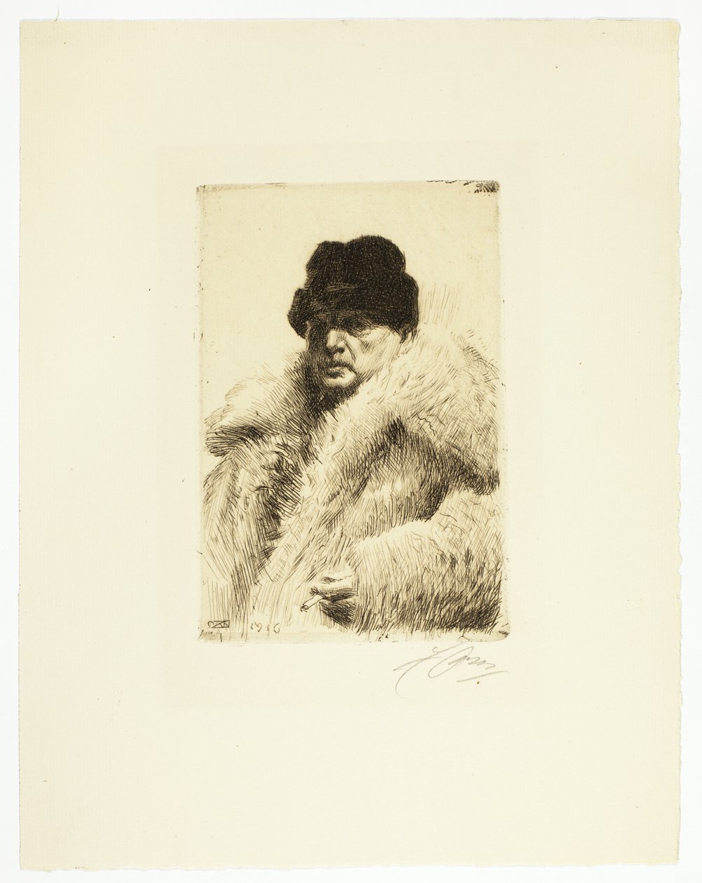 Selbstporträt 1916 von Anders Leonard Zorn