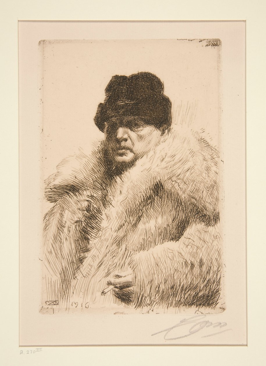 Selbstporträt 1916 von Anders Leonard Zorn
