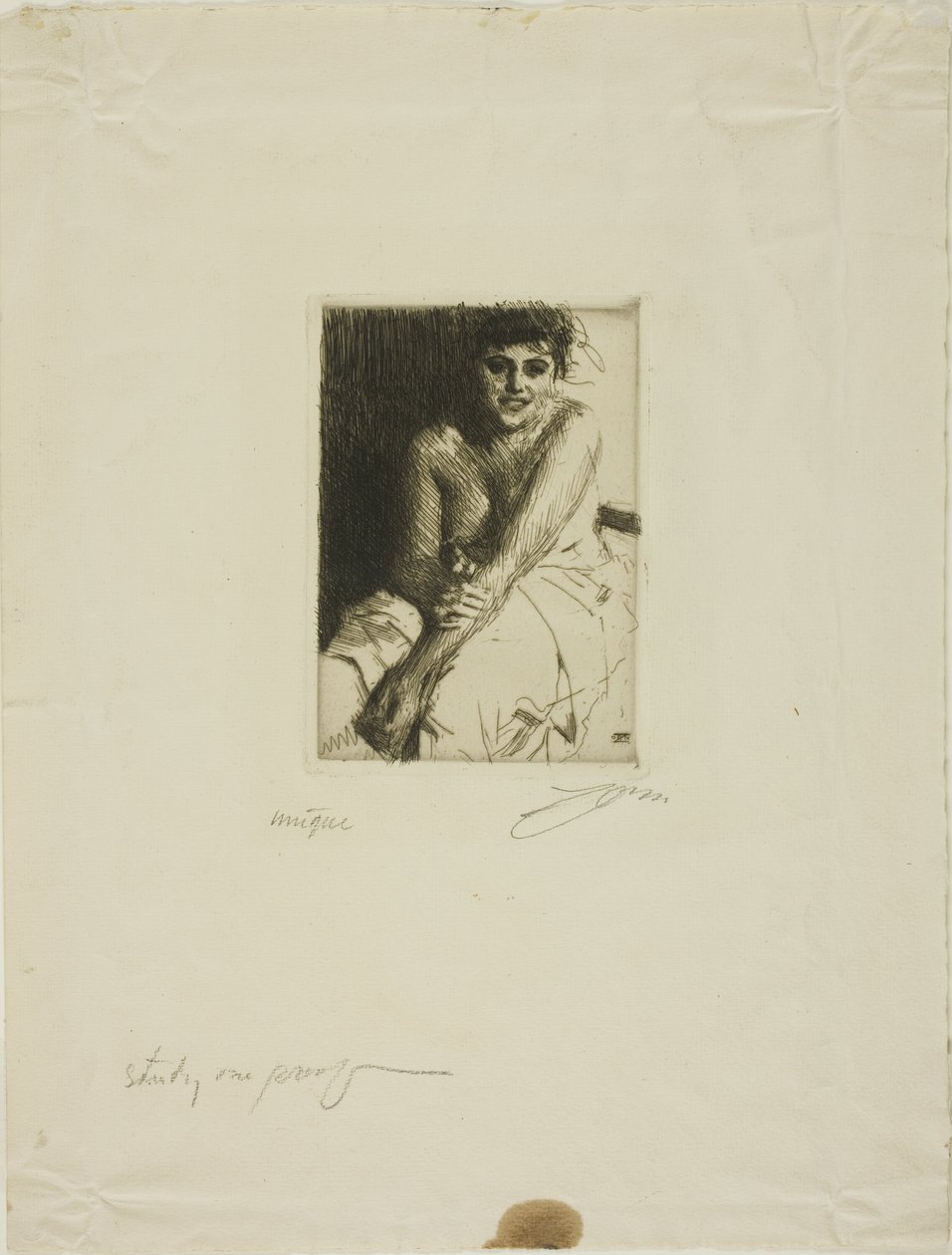 Sitzendes Modell von Anders Leonard Zorn