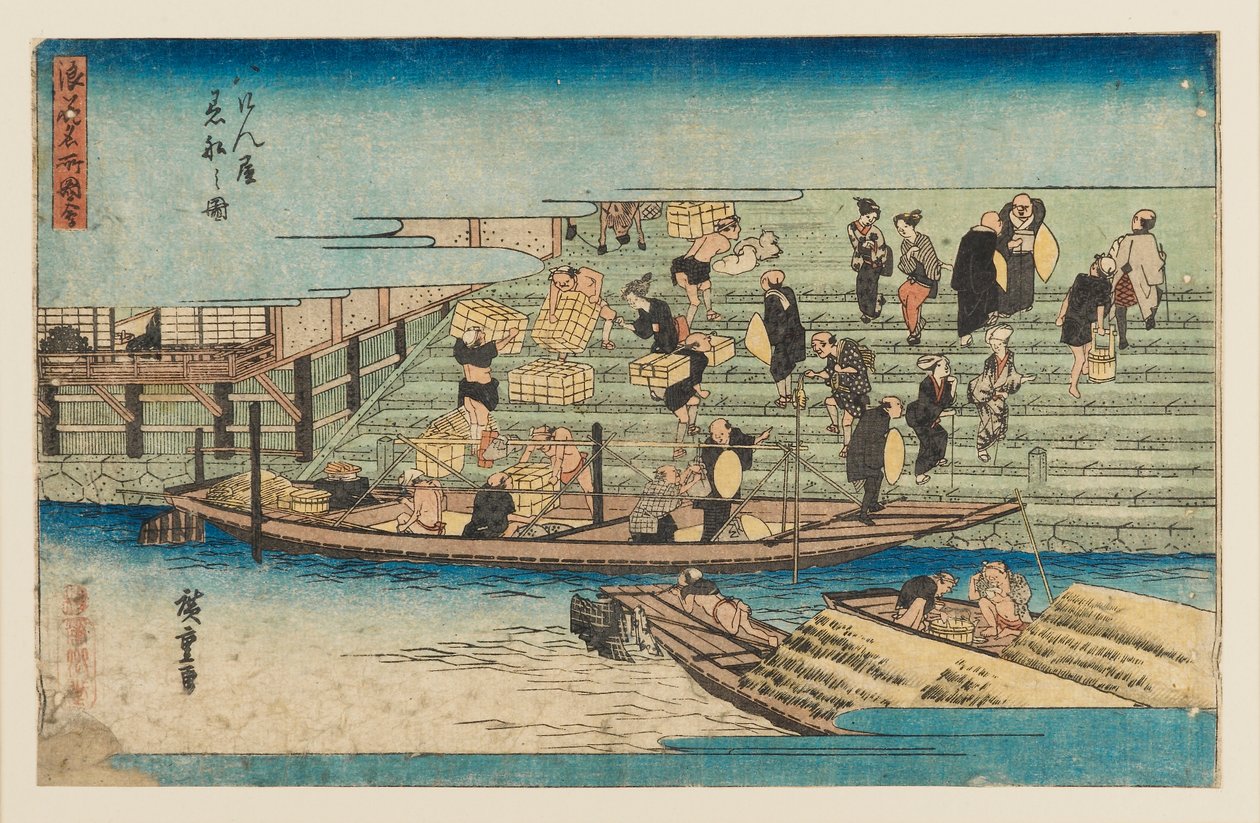 Holzschnitt - Flussszene, 1797-1858 von Ando Hiroshige