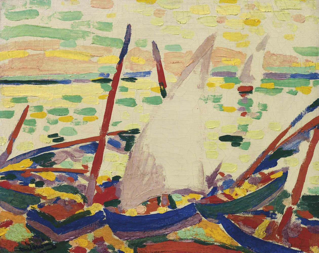 Boote am Strand von Collioure von Andre Derain