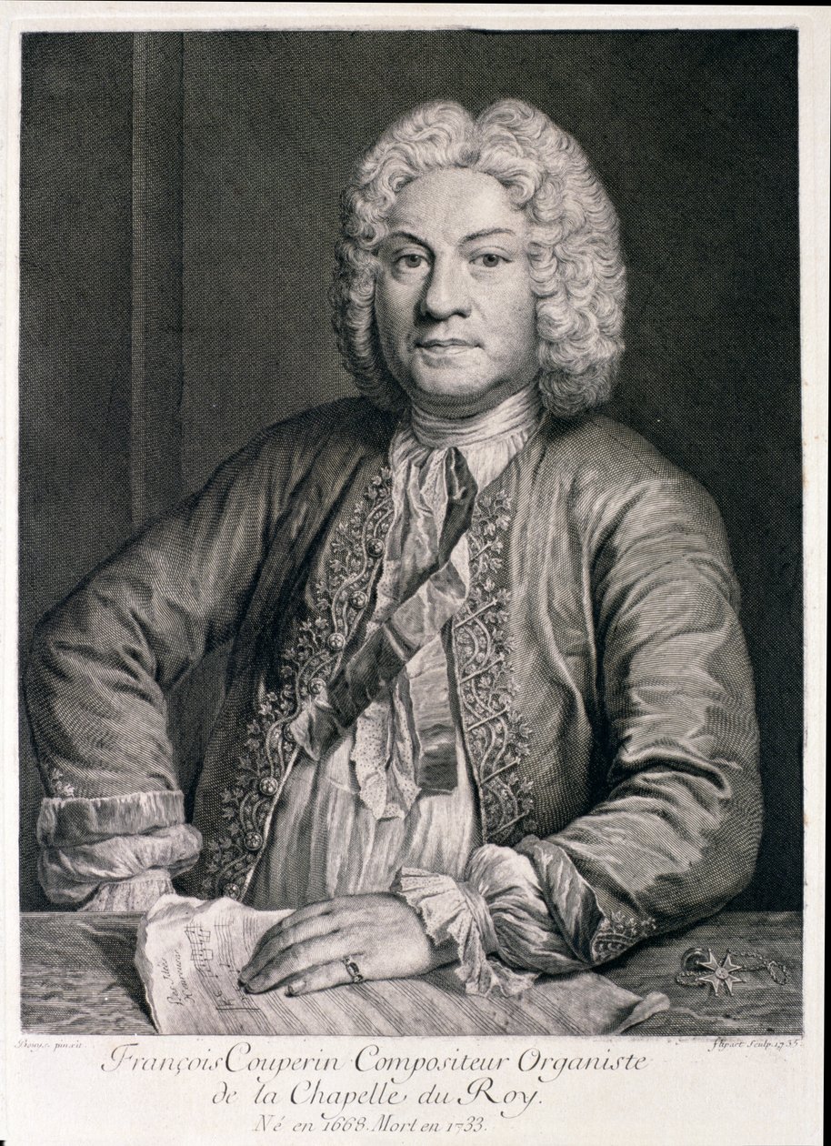 Francois Couperin (1668-1733), graviert von Flipart von Andre Bouys