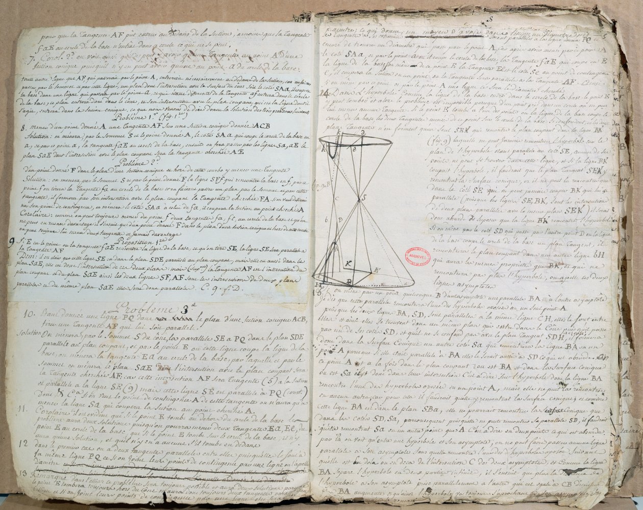 Ms 198 Seite aus Traité des Sections Coniques von Andre Marie Ampere