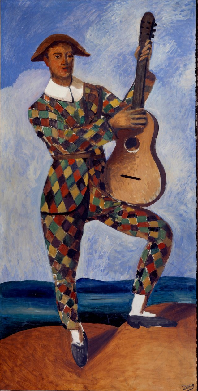Harlekin mit der Gitarre von Andre Derain