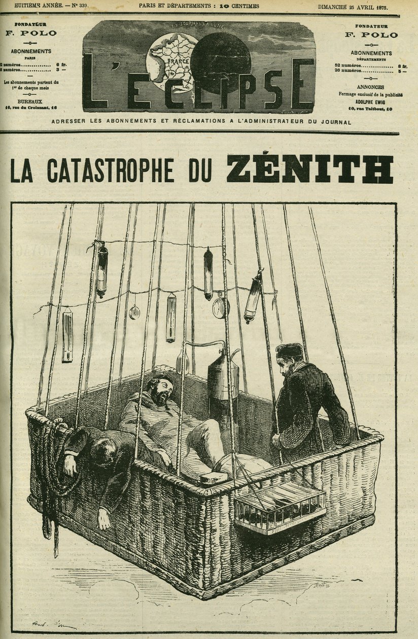 Luftballonunfall, der Zenith, 15. April von Andre Gill