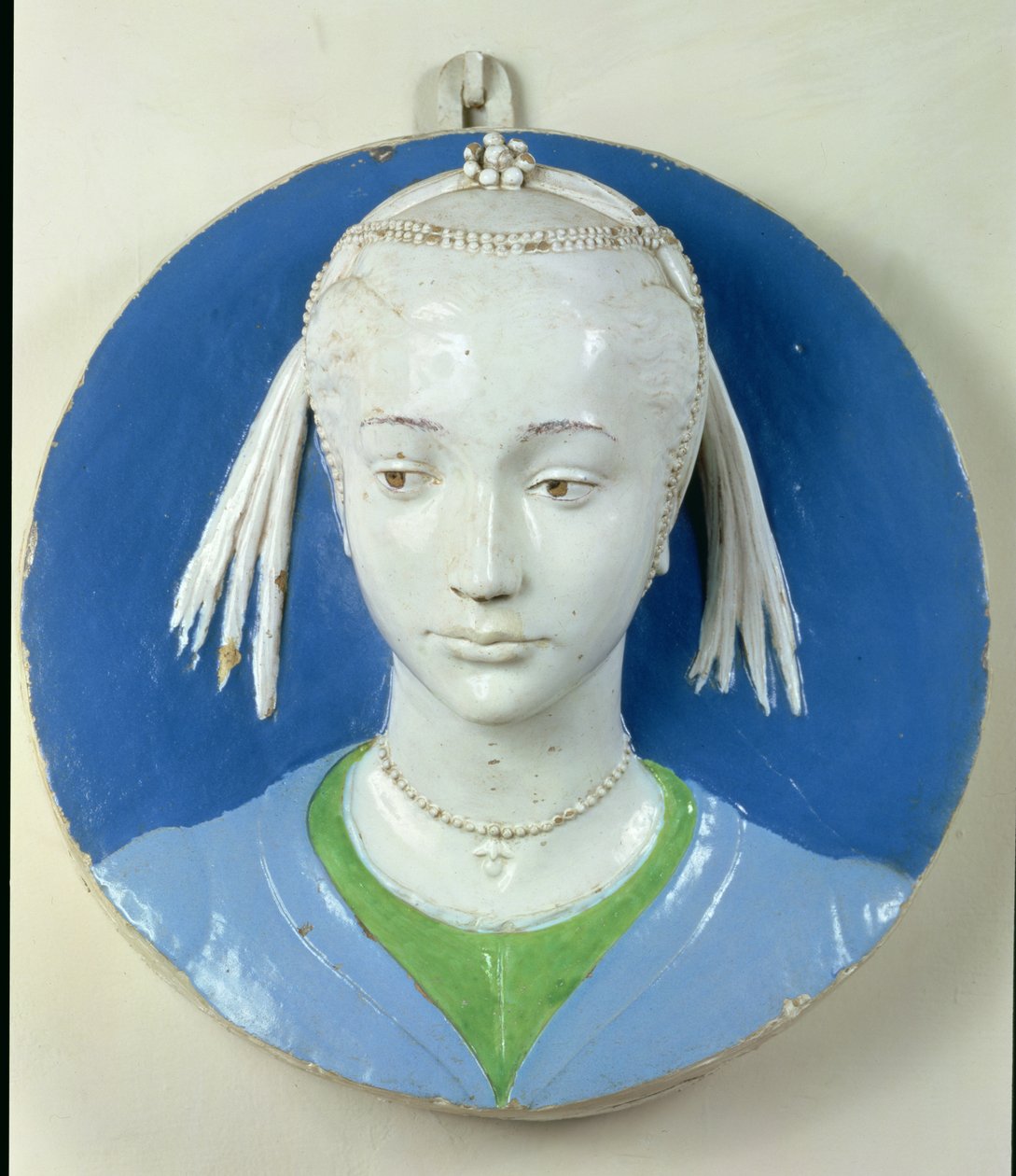 Relief des Kopfes einer Dame von Andrea Della Robbia