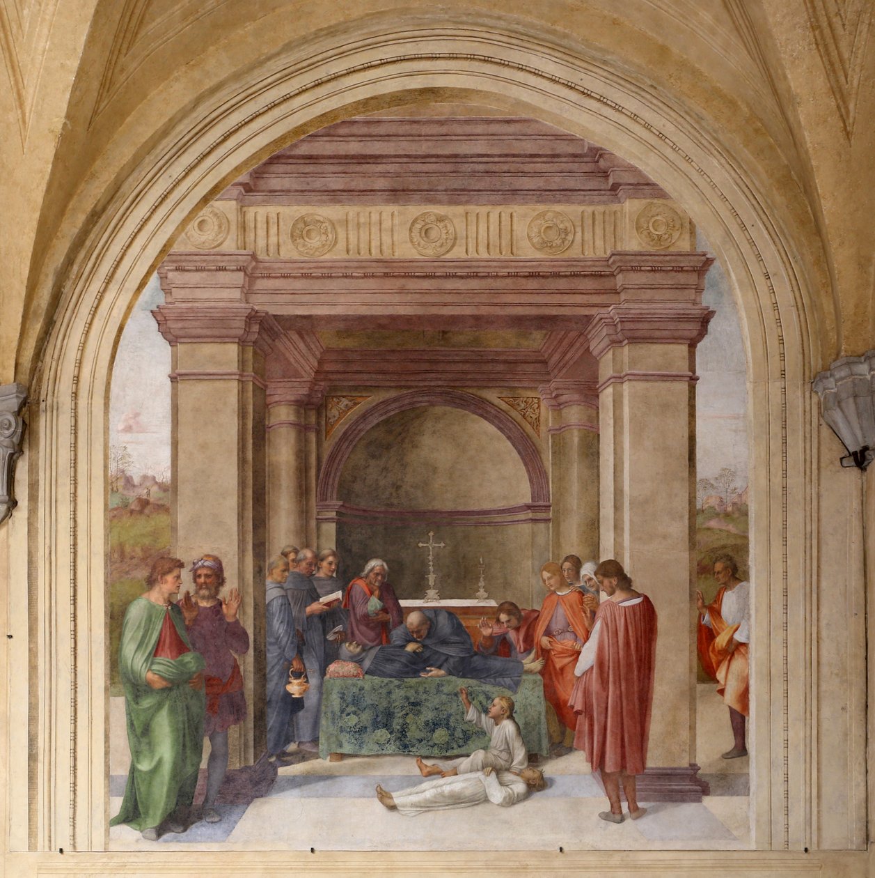 Tod des Heiligen Philipp Benizi und Auferstehung eines Kindes von Andrea del Sarto