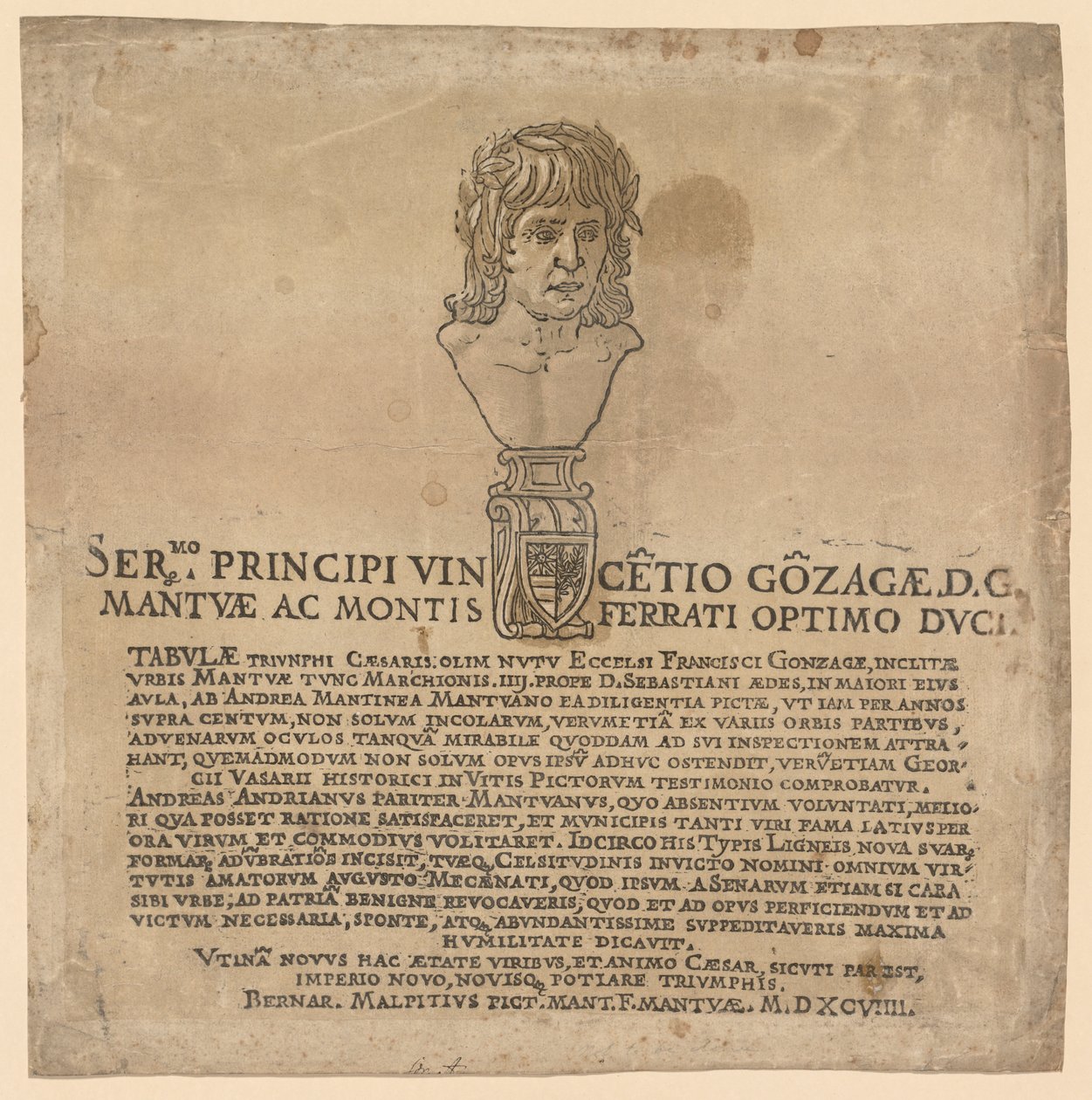 Der Triumph von Julius Caesar: Frontispiz von Andrea Andreani