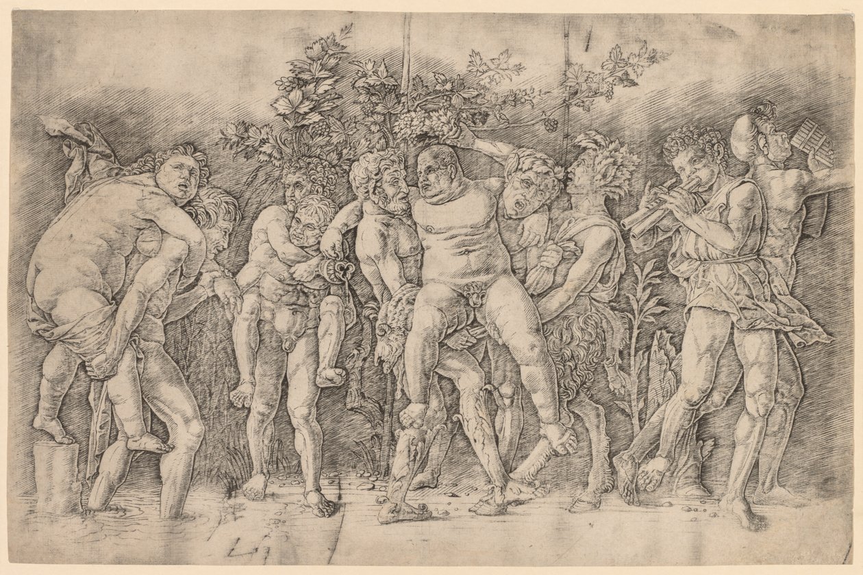 Bacchanal mit Silenus von Andrea Mantegna
