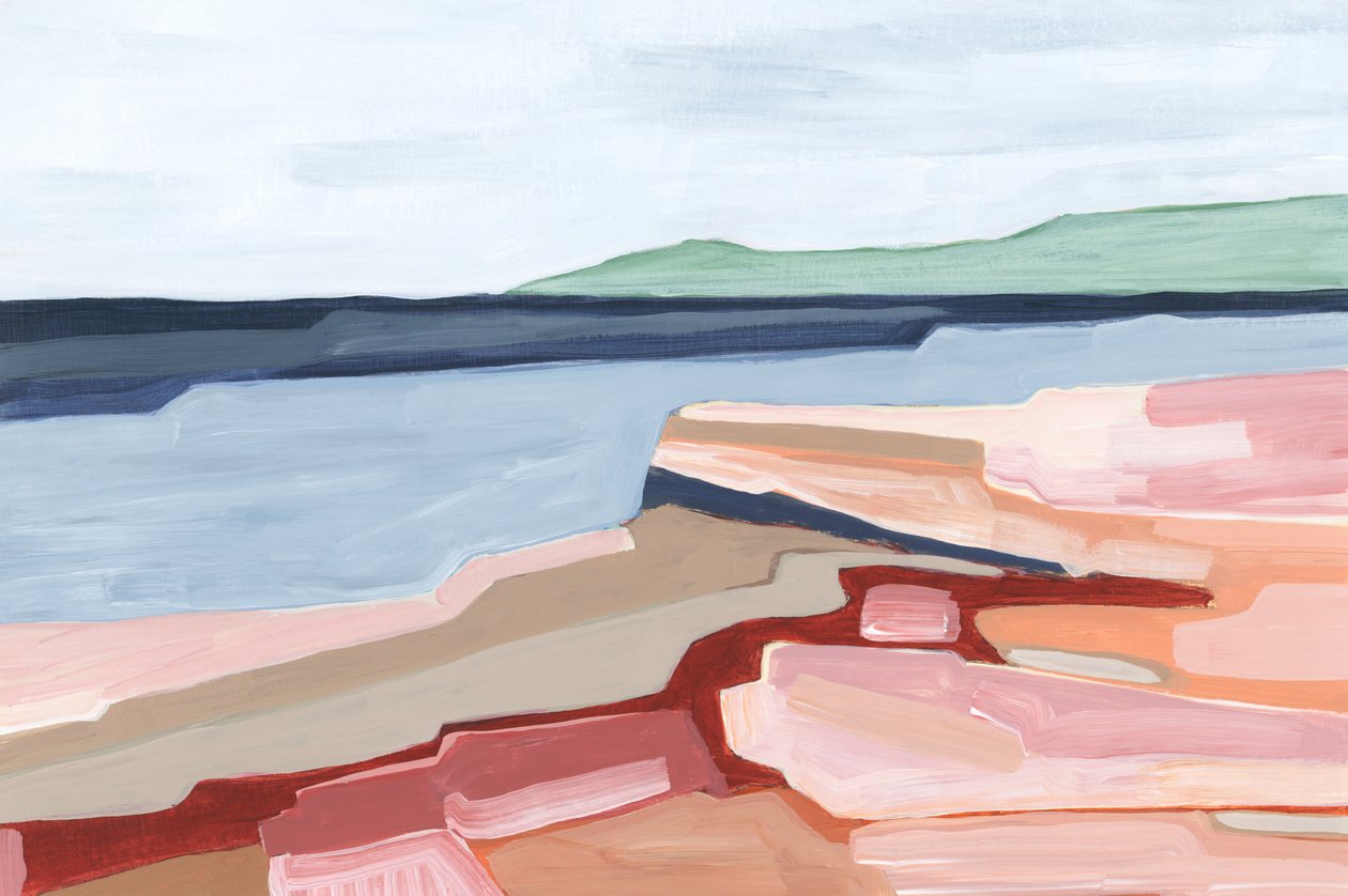 Schichten von Land, 2023 (Acryl auf Papier) von Andrea Mejia